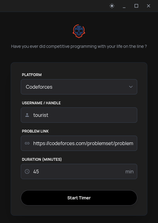 CP Countdown - Setup View